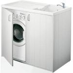 Bagno Italia Base copri lavatrice per esterno mobile coprilavatrice 109x60x92 cm bianco con lavatoio reversibile