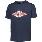 Bear MC T-Shirt Uomo Girocollo Stampa Logo Contrasto Surfboard (M, Blu Navy)