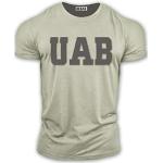 BEBAK - Maglietta da palestra da uomo, per bodybuilding, abbigliamento da palestra, per uomo, Arnold Schwarzenegger, UAB, Grigio, sportivo., L