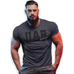 bebak Maglietta da palestra da uomo | T-shirt da bodybuilding abbigliamento da palestra da uomo Arnold Schwarzenegger UAB Signature Gym Wear Training Top, Midnight Classic, L