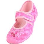 Pantofole ballerine larghezza E rosa numero 23 di tessuto sintetico chiusura velcro per bambina Beck 