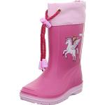 Stivali larghezza E scontati rosa numero 23 di gomma con stringhe da pioggia per bambini Beck 