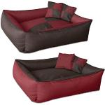 BedDog® 2in1 MAX QUATTRO marrone/rosso XXXL, 150x110 cm, letto per cane L fino a XXXL, 8 colori, cuscino, divano, cestino per cane