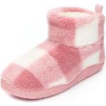 Pantofole larghezza A eleganti rosa a quadri con stringhe lavabili in lavatrice a stivaletto per Donna Bedroom athletics 