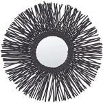 Specchi rotondi moderni neri in rattan con cornice diametro 60 cm Beliani 