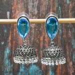 Orecchini azzurri artigianali con pietre per Donna 
