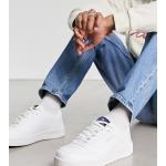 Ben Sherman - Sneakers flatform in pelle sintetica bianca a pianta larga-Bianco