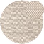 Passatoie beige di lana rotonde diametro 150 cm 
