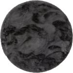 Tappeti moderni sconti Black Friday antracite di pelliccia rotondi diametro 120 cm 