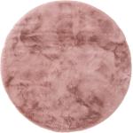 Tappeti moderni rosa di pelliccia rotondi diametro 120 cm 