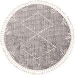 Tappeti moderni bohémien grigi tinta unita rotondi diametro 150 cm Benuta 