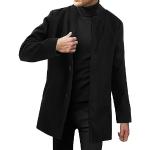 Cappotti corti business neri XL taglie comode di pile a quadri antivento traspiranti manica lunga per Uomo 