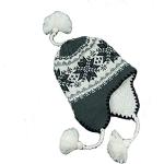Cappelli invernali grigi in acrilico con pon pon per Donna 