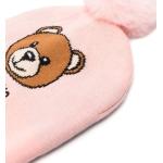 Cappelli scontati rosa con pon pon a tema orso per bambini Moschino Kids 