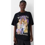 Bershka Maglietta Con Stampa Hannah Montana A Maniche Corte Donna M Nero