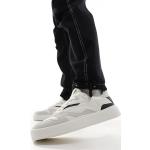 Bershka - Sneakers bianche con cuciture a contrasto-Bianco