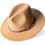 Cappelli fedora 56 eleganti marrone chiaro XXL per Donna 