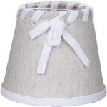 Better & Best 1117120 - Schermo lampada di lino, con clip di fissaggio per lampadine a candela, a ombrellino, da 12 cm, colore: talpa con fiocco e nastro bianco