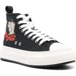 Sneakers stringate larghezza A nere numero 37 di gomma con stringhe Dsquared2 Betty Boop 
