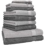 Betz 10 pz. Set asciugamani PREMIUM 100% cotone 2 asciugamani da bagno 4 asciugamani 2 asciugamani ospiti 2 guanti da bagno, colore grigio antracite e grigio argento