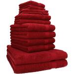 Asciugamani rosso rubino di spugna 12 pezzi da bagno 