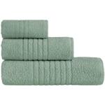 Asciugamani verdi 100x150 di spugna tinta unita 3 pezzi da bagno 