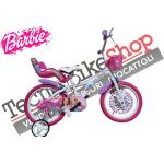 Bici viola 14 pollici in acciaio con rotelle per bambini Barbie 