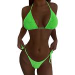 Bikini verde fluo S con glitter uncinetto per Donna 