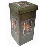 Biscottini Pouf contenitore ecopelle 32x32x60 cm | Scatola porta oggetti con coperchio imbottito | Cubo contenitore | Pouf contenitore pieghevole