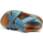Sandali artigianali larghezza E casual azzurri numero 30 in pelle di camoscio chiusura velcro per bambini Bisgaard 