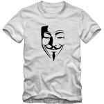 Bisura T-Shirt V per Vendetta Mask (XL Uomo, Bianco)