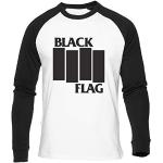 Black Flag T-Shirt da Baseball Uomo Donna Unisex Bianca Cotone Organico Men's Women's White