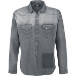 Camicie antracite taglie comode in viscosa manica lunga per Uomo Black Premium by EMP 
