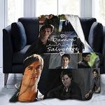 BLAKIN The Vampire Diaries, coperta da letto Ian Somerhalder Damon coperta in morbido pile per divano, auto, trapunta sottile (100 x 140 cm, 1)