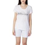 Magliette & T-shirt bianche L di cotone con strass mezza manica con scollo rotondo per Donna Blauer 