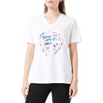 Magliette & T-shirt bianche S in jersey mezza manica con scollo a V per Donna Blauer 