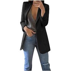 Blazer, giacca estiva da donna, sportiva, elegante, lunga, leggera, di grandi dimensioni, per le mezze stagioni, a maniche lunghe, da lavoro, slim fit, risvolto, da donna, da ufficio, giacca corta,