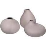 Blomus -Nona - Set di 3 vasi in porcellana, 3 forme, vaso per fiori, vaso decorativo, vaso da tavolo, colore corteccia, materiale porcellana (66225)