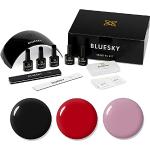 Bluesky, Starter kit con smalto gel, kit per unghie in gel con lampada LED UV 24 W per unghie, 3 smalti gel da 10 ml, salviette detergenti, lima per unghie e buffer (Amazon Exclusive)
