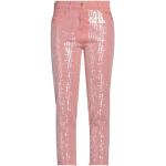 Jeans rosa antico S di cotone tinta unita con paillettes a vita alta per Donna Blumarine Jeans 