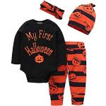 BOBORA Infante Bambino Halloween Zucca Costumi Mio Primo Halloween 3 Pezzi Abito Tuta per Bambini