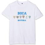 Boca Juniors, Maglietta da Uomo con Logo Boca Historia, Colore Bianco, Taglia S, Uomo, 5060360360195, Bianco, M