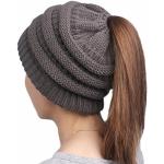 Boolavard BeanieTail Soft Stretch Cable Knit Messy