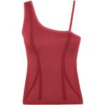Magliette & T-shirt asimmetriche scontate eleganti rosse S in poliammide sostenibili senza manica per Donna 
