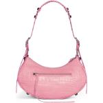 Borse a spalla scontate rosa in pelle di coccodrillo con borchie per Donna Balenciaga 