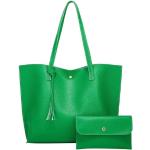 Shopping bags eleganti verdi con borchie riutilizzabili per Donna Generic 