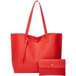 Shopping bags eleganti rosse con borchie riutilizzabili per Donna Generic 