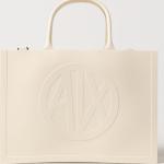 Shopper bianche in PVC per Donna Giorgio Armani Exchange 