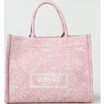 Shopper rosa in tessuto per Donna Versace 