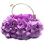 Pochette eleganti viola a fiori da sera per Donna Generic 